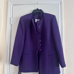 Kasper Women's Purple Tailored Button Jacket